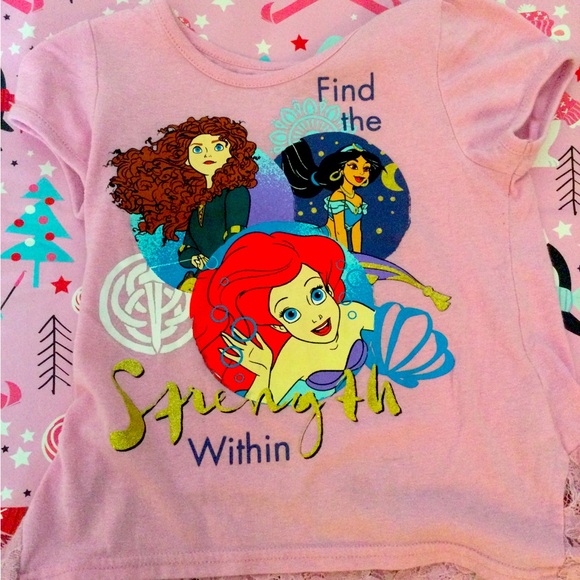Girls Disney princess short sleeve Lacey shirt. - Picture 1 of 9